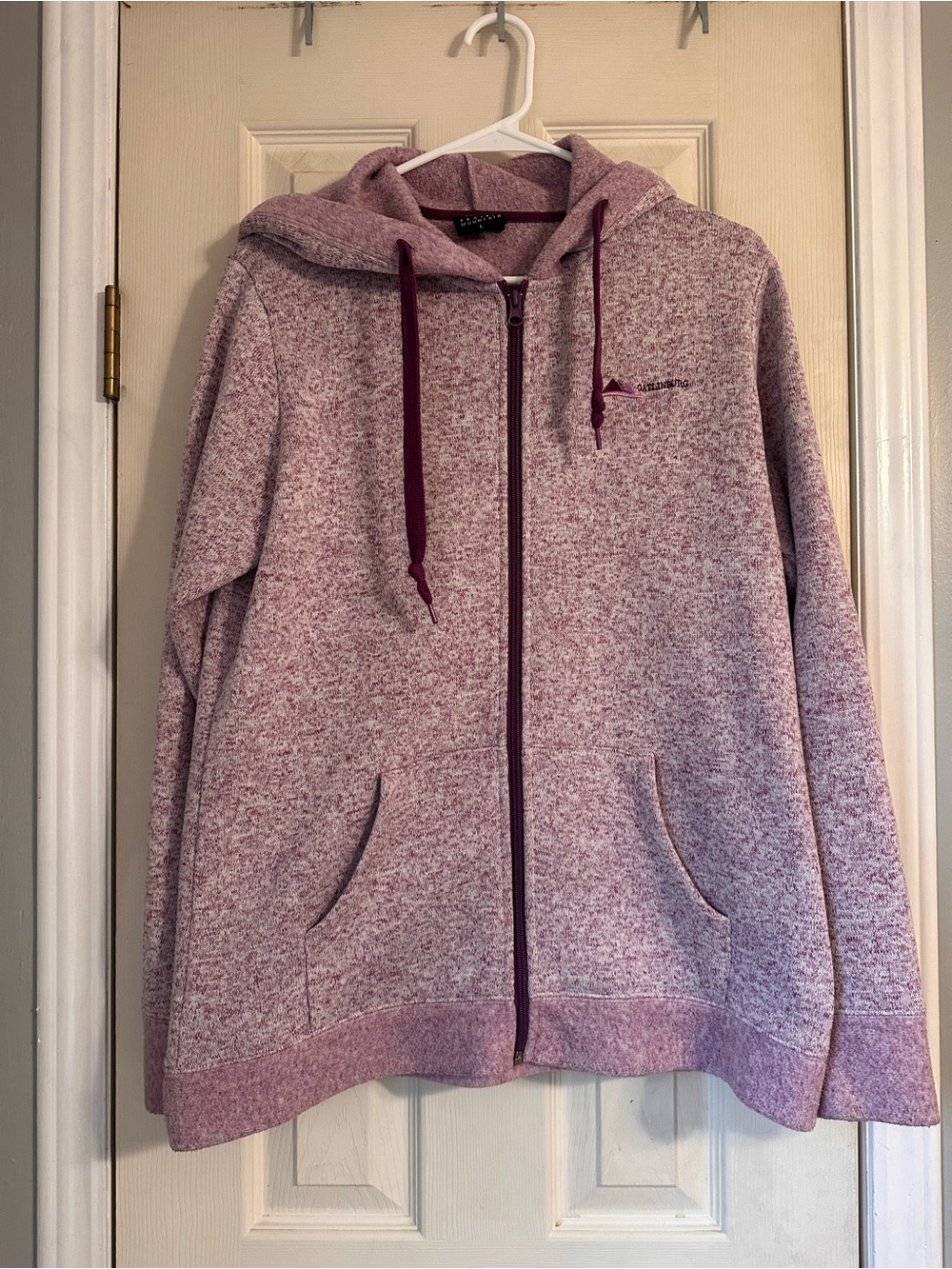 Faded Mauve Zip-Up Hoodie Jacket with Hood